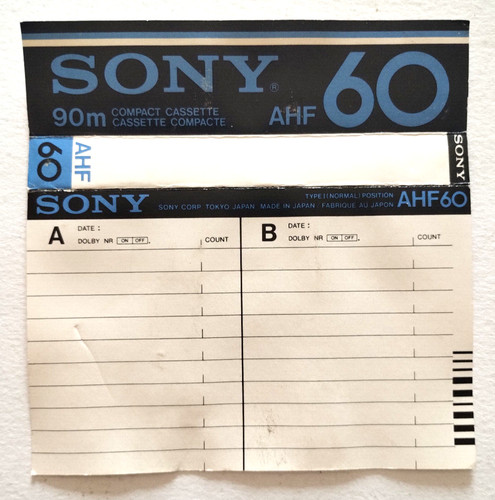 Copertina inlay sony - sony, ahf